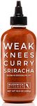 Weak Knees Curry Sriracha Hot Sauce | 10.5 Ounce Easy Squeeze Bottle | Classic Sriracha mixed with Korean Gochujang Chili Paste infused with Curry Spices | Foodie Gifts, Hot Sauce Gifts, Unique Gifts