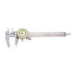 Starrett-1202F Stainless Steel White/Yellow Dial Caliper 0-6" Fractional Range