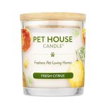 One Fur All - 100% Natural Soy Wax Candle, 20 Fragrances - Pet Odor Eliminator, Appx 60 Hrs Burn Time, Non-Toxic, Reusable Glass Jar Scented Candles – Pet House Candle, Fresh Citrus