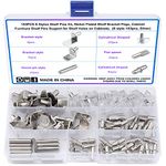 153PCS 6 Styles Shelf Pins Kit, Nickel Plated Shelf Bracket Pegs, Cabinet Furniture Shelf Pins Support for Shelf Holes on Cabinets