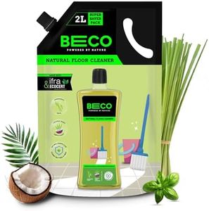 Beco Natural Disinfectant Surface & Floor Cleaning Liquid | 2L Refill Pack | Non Toxic Germ Kill Formula | Lemongrass & Basil Freshness |Safer than Phenyl| Kids Safe, Pet Friendly Floor Cleaner Liquid