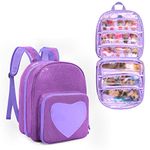 LoDrid Carrying Backpack Compatible with LOL Surprise Dolls All, Storage Case with 6 Clear Pockets for Dolls Organizer & Display, Purple, Bag Only (Patent Design)