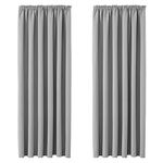 Aspire Homeware Blackout Curtains for Living Room - Pencil Pleat Light Grey Curtains Bedroom with Tiebacks 46 x 54 inch Drop Super Soft Thermal Insulated Short Black Out Kitchen Curtain 2 Panels