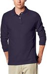 Lee Uniforms Men's Modern Fit Long Sleeve Polo, Navy, Small