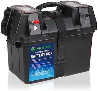 HiXiMi Caja de batería de 12 V para exteriores, portátil, multifunción, para barco marino, RV, camping, viajes, plomo ácido, AGM, litio, LiFePO4, cajas de plástico (batería no incluida)