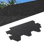 Pack of 18pcs Asphalt Roof Shingles 2.61sqm Self-Adhesive Sheds Roofing Felt Shingles Tiles for Most Roof of Sheds Arbour Porch Wendy House Doghouse Log Cabin (Hexagon Shingles, Black)