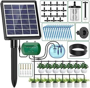 AnseTo Solar Irrigation System for Garden Watering System, 2023 Latest Drip Irrigation Kit for Potted Plants, Supported Automatic Watering System for The Balcony, The Plant Bed and The Green House