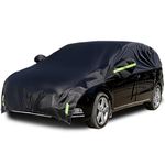 Konnfeir Half Car Cover All Weather Car Body Cover for All Season Sunshade Cover Snow Cover Waterproof Dustproof 210D Oxford Fabric with Cotton (Fit MPV/SUV)