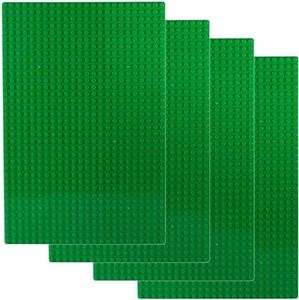 Apostrophe Games Placas Base de Bloques de Construcción Compatibles con Las Principales Marcas Placas Base Verdes de 19,2 cm x 28,8 cm (4X Verdes)