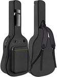 GLEAM Guitar Gig Bag - 5mm Sponge Padding Fit 39-41 Inch Guitar Waterproof Black