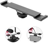 NEEWER Dual Cold Shoe Mount Bracket， Aluminum Alloy Dual Hot Shoe Extension Bar with 1/4" Screw Hole， Compatible with iPhone Nikon Canon Sony DSLR Camera Camcorder LED Video Light Microphone Speedlite