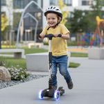 R for Rabbit Road Runner Scooter for Kids of 3 to 14 Years Age 4 Adjustable Height, Foldable, LED PU Wheels & Weight Capacity 75 kgs Kick Scooter with Brakes (Black)