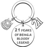 AMZQ Funny 21st Birthday Gifts for Her Men - Being A Legend - Twenty-One Twenty-First Happy Birthday Keyring for Him Her Son Daughter Brother Sister Friend Humour Sarcasm Keyring