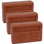 Maison Du Savon De Marseille - French Soap Made with Organic Shea Butter - Cedar Wood Fragrance - 125 Gram Bars - Set of 3