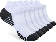 RUIXUE Mens Work Socks Cushioned Running Socks, 6 Pairs Anti-Blister Cotton Trainer Socks for Men Women Ladies Sports Low Cut Breathable Athletic Ankle Socks