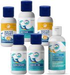 STREAM 2 SEA 6 Pack Natural Travel Sized Toiletries, 1oz Paraben Free Sample Size Shampoo, Conditioner, Lotion, Mineral Sunscreen SPF 20 and SPF 30 and After Sun Gel