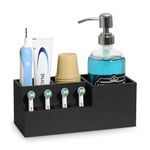 Luxspire Electric Toothbrush Holder, Toothbrush Holders Toothpaste Razor Holder with 4 Electric Toothbrush Head Holder for Philips Sonic Toothbrushes Bathroom Accessories Organizer, Matte Black