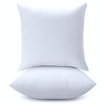 AJISH Set of 2, 16 x 16 Inch Micorfiber Filled Cushion Filler - Soft & Fluffy - Hotel Quality Premium Cushions - Decorative Cushion for Sofa, Bed, Throw Pillow Insert, Office - Home Decor (White)