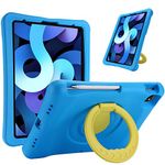 ProCase Kids Case for iPad Air 10.9" 5th Gen 2022/4th Gen 2020, iPad Pro 11 2020/2018, Shockproof Rotate Handle Fold Stand Lightweight Kids Friendly Case –Blue