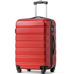 Merax Luggage, Airline Approved, Lightweight 4 Wheel ABS Hard Case Suitcases, Secure TSA Lock, with Internal Storage Pocket, (red, 24INCH)