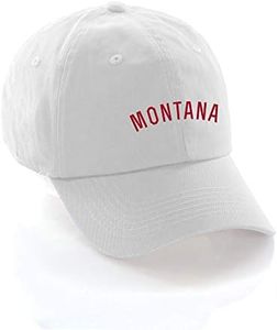 Daxton USA Cities Baseball Dad Hat Cap Cotton Unstructure Low Profile Strapback - Montana White Red
