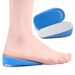 Height Increase Insoles, Heel Lift Pad, Gel Height Increase Insoles, Shock Absorption Heel Cushion Pads, Height Lift Shoes Inserts for Men & Women (Large (9-12), 1 Inch (2 pairs) Blue)