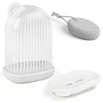 Belle Vous Soap Box & Brush - Travel Soap Dish & Lid for School/Gym - Portable Soap Container/Soap Bar Holder for Bathroom Shower - Travel Soap Case