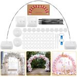 RUBFAC PVC Balloon Arch Kit, 10Ft Wide Adjustable Balloon Arch Stand With Water Fillable Base, 60Pcs Balloon Clip, Balloon Strip, Tie Tool, For Wedding Birthday Party Supplies Decoration