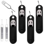 6 Pcs SIM Card Removal Tool, Sim Card Tray Opening Tool Eject Pins Needle Opener Ejector Compatible with All iPhone Apple iPad HTC Samsung Galaxy Cell Phone Smartphone Watch Chain Link Remover, Black
