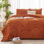 ENJOHOS Boho Twin/Twin XL Comforter Set Burnt Orange, Tufted Rainbow Comforter for College Girls, 2 Pieces Rainbow Bedding for All Season, Lightweight Fluffy Microfiber Comforter with 1 Pillowcase