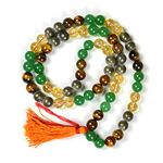 Reiki Crystal Products Money Magnet Pyrite Tiger Eye Green Jade Citrine Mala Wealth Combination 10 mm Round Bead Mala Energized by Reiki Grand Master