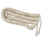 iSoHo Phones - Phone Cord for Landline Phone – Tangle-Free, Handset Curly Telephones Land Line Cable – Easy to Use + Excellent Sound Quality for Home or Office 15ft Long - Color Bone Ivory