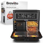 Breville Halo Flexi Air Fryer | Digital Dual Air Fryer Oven | 11L: Serves 10+ People | Fry, Bake, Grill, Roast & Reheat | 2400 W | Save £65 a Year on Energy Bills* | Black [VDF130]