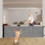 TSAYAWA Retractable Baby Gate,34" Tall, Extends up to 78" Wide, Mesh Dog Gate Indoor Suitable for Kids or Pets, Child Safety Pet Gate for Stairs, Doorways, Hallways, Black