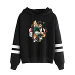 Tongyundacheng My Hero Academia Hoodie Pullover Anime Hooded Sweatshirt Casual Sweater for Men Women Black