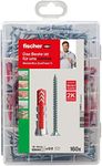 fischer Meister-Box Duopower 535972 + Screw, Tool Box with 160 Dowels and Screws, Universal Dowels, Practical Set, Dowel Box for DIY and Professionals, Red/Grey