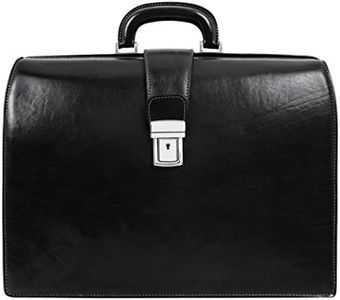 Time Resistance Leather Lawyer Briefcase - Italian Handmade Laptop Briefcase for Men and Women - Attache Case - Doctor Bag