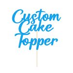 Personalised Cake Topper Custom Happy Birthday Cake Topper Wedding Cake Topper Gifts for Women Men 11 Colors Cake Decorations Glitter Cake Toppers Gifts for Graduation Baby Shower Christmas (Blue)