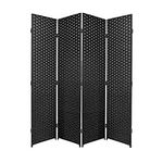 SaleemExpress Room Divider Screen Privacy Panel - Folding Paravent 4 Panel Divider Screen - Partition Wall Panel Privacy Furniture - Black (4 PANELS)