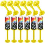 Poen 6 Pcs Reusable Air Horn Loud Handheld Air Pump Horn Portable Boat Horn Bear Self Defense Blow Horn Plastic Party Noise Makers for Boats Sports Events Birthday Party Celebrations Camping (Yellow)