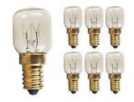 CTKcom 15W E14 Base 4173175 Oven Light Bulbs(6 Pack)- Microwave Light Bulbs 120V Heat Resistant Bulbs 300'C,Warm White Incandescent Light Bulb 360° Beam Angle,110-130V,6 Pcs