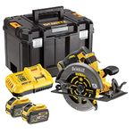 DeWalt DCS578X2 Cordless 54V FlexVolt 190mm Circular Saw, 2X 9Ah Batteries, Charger and TSTAK Case