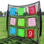 Portable Disc Golf Net 7ft x 7ft Disc Golf Practice Net with 9 Target Disc Golf Training Net for Backyard Outdoor Game