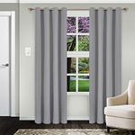 Superior Blackout Drapes Thermal Curtains 96 Inch Length 2 Panels Silver Bedroom Curtains Grommet Curtain Panels Energy Saving Curtains, 52"" x 96""" (52X96CT-SL-SV)