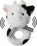 Bearington Lil' Gilly 5.5 Inch Cow Baby Rattle - Baby Wrist Rattles - Plush Rattles for Baby Cow Rattle