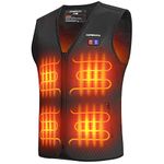 KEMIMOTO Heated Vest Men Electric Vest USB Heated Vest with 10000 mAh External Battery for Motorcycle Skiing Fishing (Without Battery)