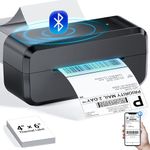 NelkoGlobal Bluetooth Thermal Label Printer, Wireless 4x6 Shipping Label Printer for Small Business, Compatible with Android, IOS, Windows and Mac, Widely Used for Amazon, Shopify, Ebay, Etsy, Black
