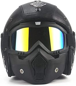 YLFC Casco Medio de Cara Abierta Vintage, ECE Homologado Classic Casco Moto Jet Abierto Custom Scooter Casco Moto para Mujer Hombre Adultos (Color : 1, Size : L)