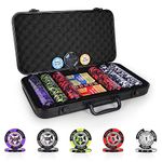 ORIENTOOLS 300PCS Poker Chips Set with Deluxe ABS Case, 2 Decks of Playing Cards, Dealer, Blind, Dice, 14g Texas Holdem Professional Poker Set, Blackjack Gambling Games, Casino style, Home Game