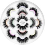 DYSILK Fluffy Lahses Fake Eyelashes - False Eyelashes Natural 7 Pairs 6D Lashes 7 Styles Faux Mink Eyelashes Wispy Lashes Natural Look False Eyelashes Long Lashes Pack Mink Lashes Eye Lashes |005